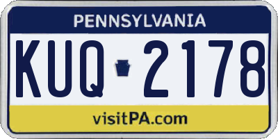 PA license plate KUQ2178