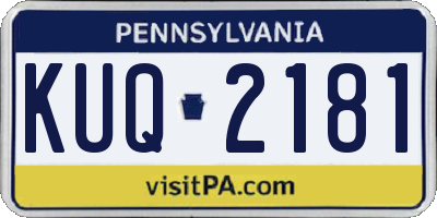 PA license plate KUQ2181