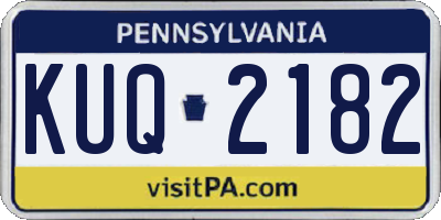 PA license plate KUQ2182