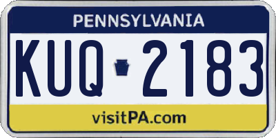 PA license plate KUQ2183