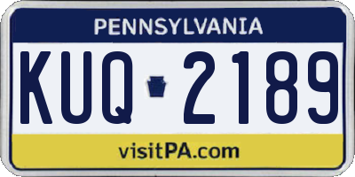 PA license plate KUQ2189