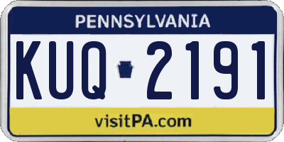 PA license plate KUQ2191