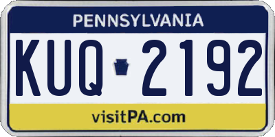 PA license plate KUQ2192
