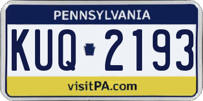 PA license plate KUQ2193