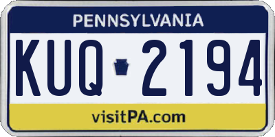 PA license plate KUQ2194