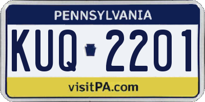 PA license plate KUQ2201