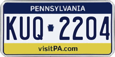 PA license plate KUQ2204