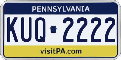 PA license plate KUQ2222