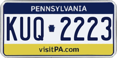 PA license plate KUQ2223