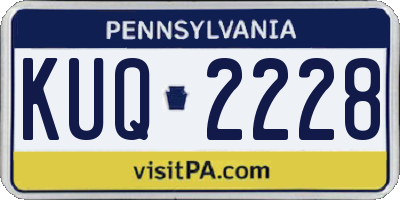 PA license plate KUQ2228
