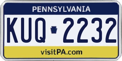 PA license plate KUQ2232