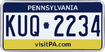 PA license plate KUQ2234
