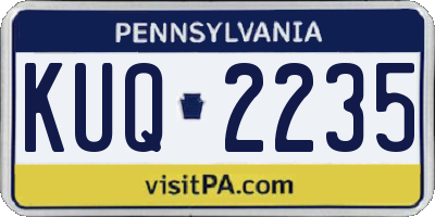 PA license plate KUQ2235