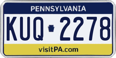 PA license plate KUQ2278