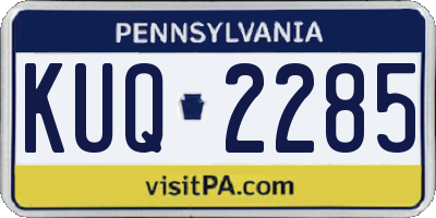 PA license plate KUQ2285