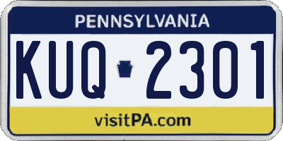 PA license plate KUQ2301