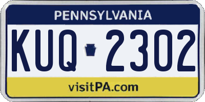 PA license plate KUQ2302