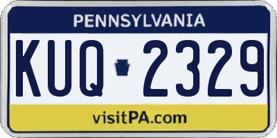PA license plate KUQ2329