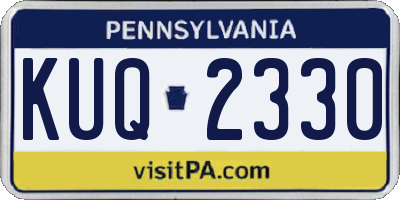 PA license plate KUQ2330