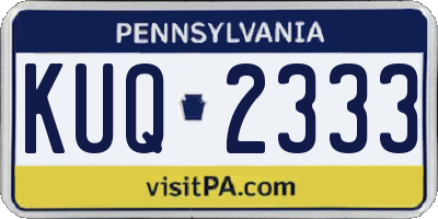 PA license plate KUQ2333