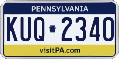 PA license plate KUQ2340
