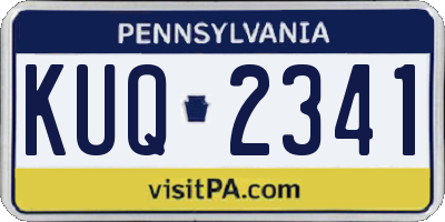 PA license plate KUQ2341