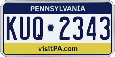 PA license plate KUQ2343