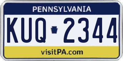 PA license plate KUQ2344