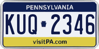 PA license plate KUQ2346