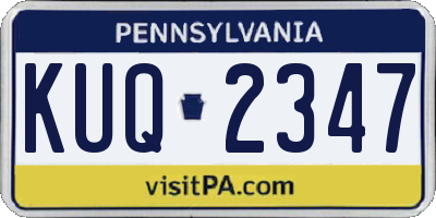 PA license plate KUQ2347