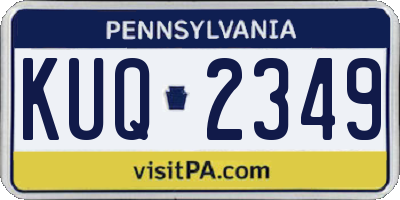 PA license plate KUQ2349