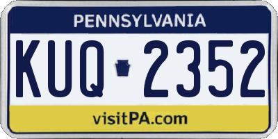 PA license plate KUQ2352