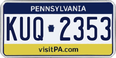 PA license plate KUQ2353