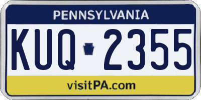 PA license plate KUQ2355