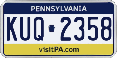 PA license plate KUQ2358
