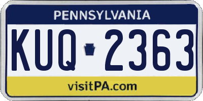 PA license plate KUQ2363