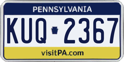 PA license plate KUQ2367