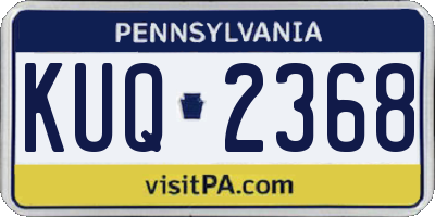 PA license plate KUQ2368