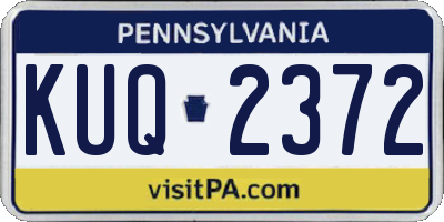 PA license plate KUQ2372