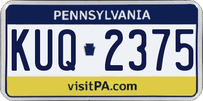 PA license plate KUQ2375
