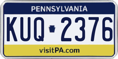 PA license plate KUQ2376