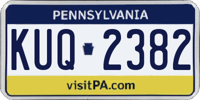 PA license plate KUQ2382