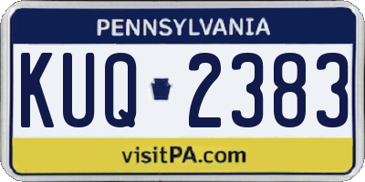 PA license plate KUQ2383