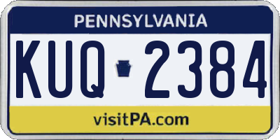 PA license plate KUQ2384