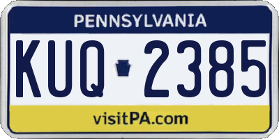PA license plate KUQ2385