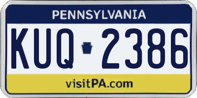 PA license plate KUQ2386