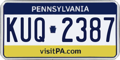 PA license plate KUQ2387