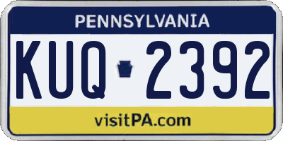 PA license plate KUQ2392