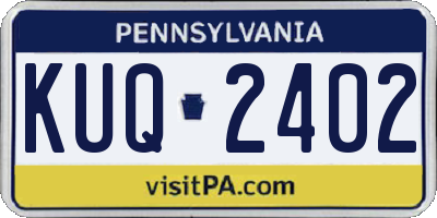 PA license plate KUQ2402