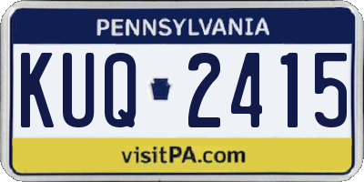 PA license plate KUQ2415